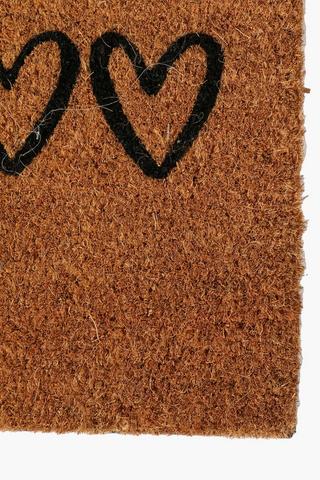Coir Heart Door Mat 40x60cm