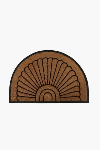 Cut Out Coir, Rubber Half Moon Door Mat, 60x90cm