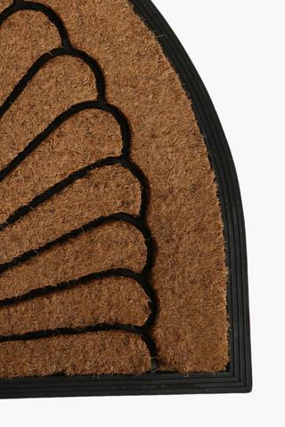 Cut Out Coir, Rubber Half Moon Door Mat, 60x90cm