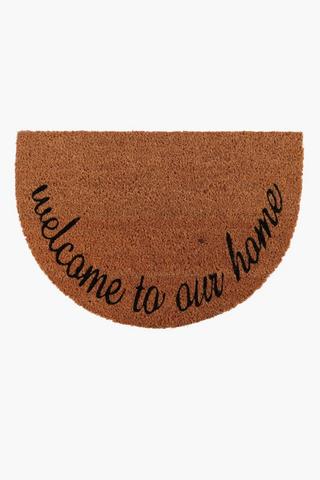 Half Moon Script Coir Door Mat 40x60cm