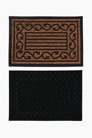 2 Pack Value Coir Door Mat Set