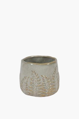 Glazed Ceramic Fern Planter