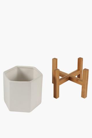 Ceramic Standing Hexagon Planter