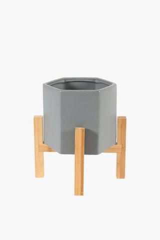 Ceramic Standing Hexagon Planter