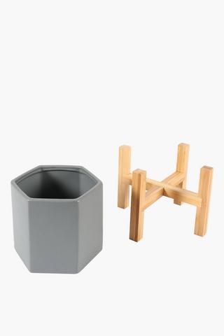 Ceramic Standing Hexagon Planter