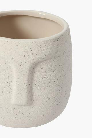 Textured Ceramic Face Planter Small