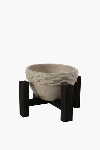 Geo Cement Planter On Stand