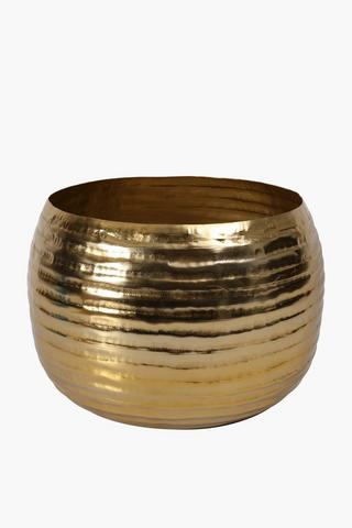 Beaten Metal Planter, Large