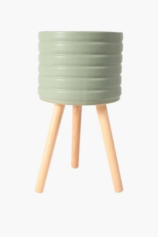 Ceramic Ribbed Standing Planter