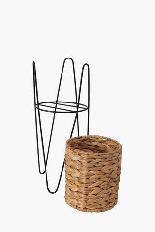Flat Weave Standing Planter, Small