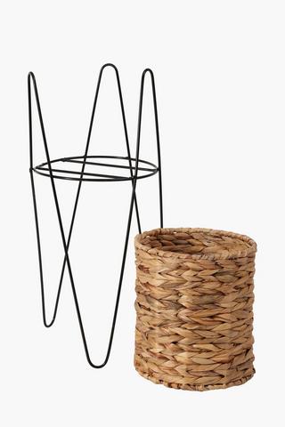 Flat Weave Standing Planter, Large