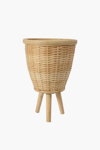 Wicker Standing Planter Medium