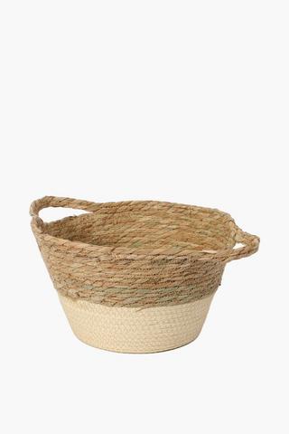 Cattail Woven Basket Planter Large