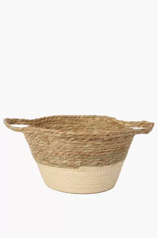 Cattail Woven Basket Planter Large