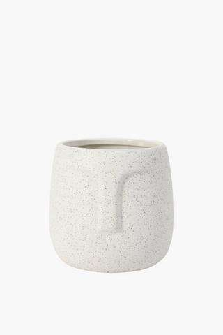 Textured Face Ceramic Planter Small
