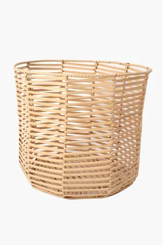 Woven Plastic Basket Planter Large