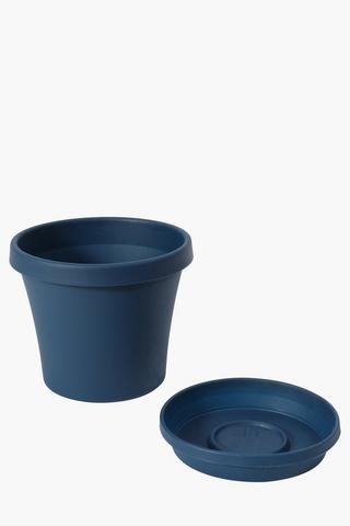 Plastic Planter With Tray, Small