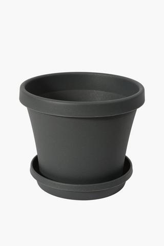 Plastic Planter With Tray, Medium
