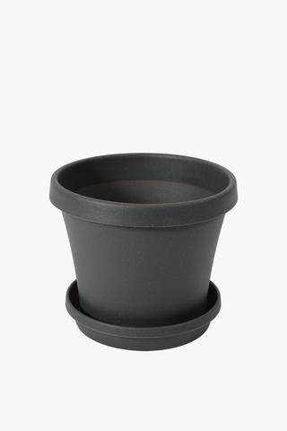 Plastic Planter With Tray, Small