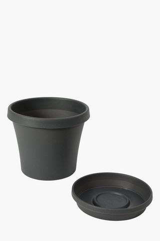 Plastic Planter With Tray, Small