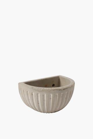 Ribbed Cement Wall Mount Planter