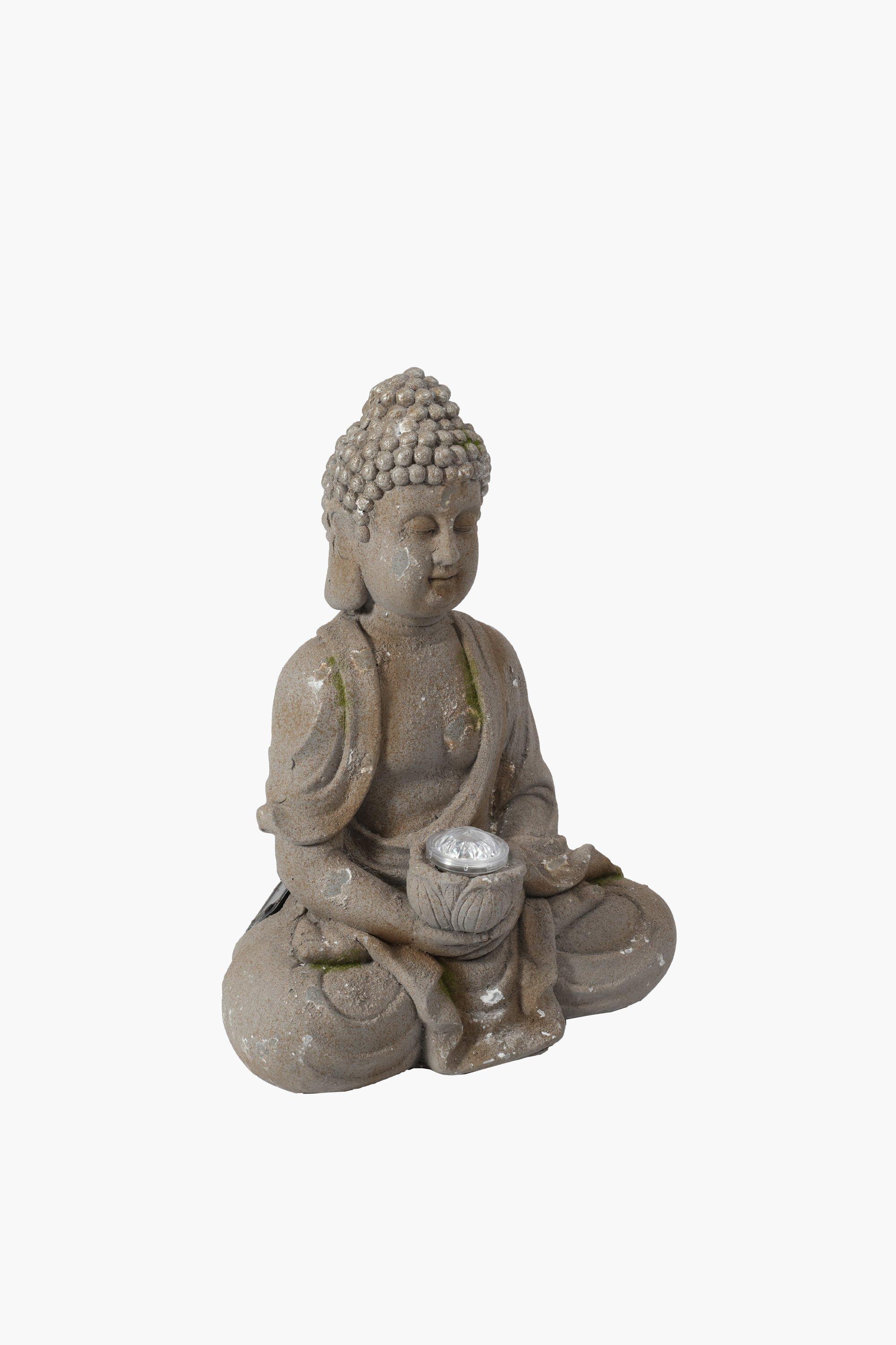 Zen Seated Statue With Solar Light   02 7101016678 SI 00