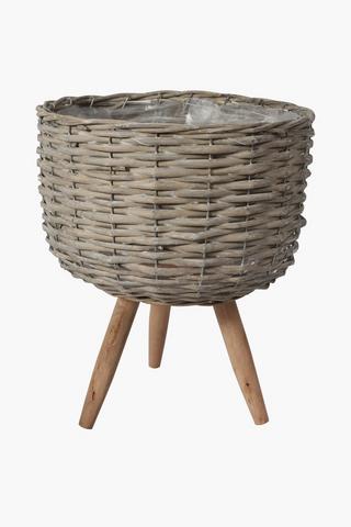 Standing Willow Basket Planter Large