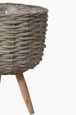 Standing Willow Basket Planter Large