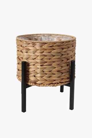 Woven Hyacinth Standing Planter Large
