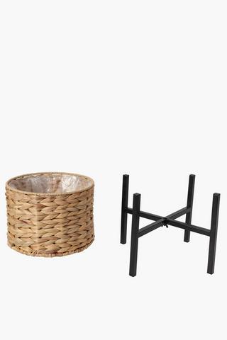 Woven Hyacinth Standing Planter Large