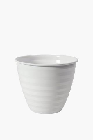 Ridged Metal Planter Medium