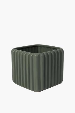Ribbed Ceramic Planter, Medium