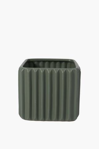 Ribbed Ceramic Planter, Medium