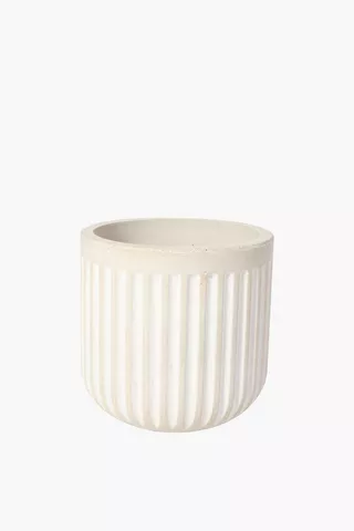 Ribbed Cement Planter, 12cm