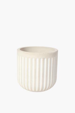 Ribbed Cement Planter, 12cm