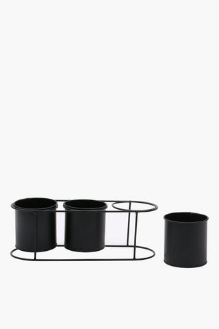 Triple Pot Standing Planter, 11x33cm