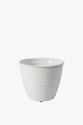 Ridged Metal Planter Small