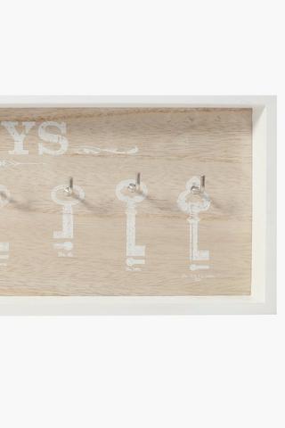 Wooden 7 Hook Key Holder