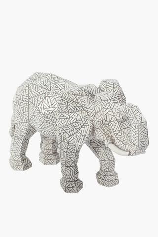 Geo Facet Elephant Statue