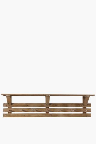Wood Slatted Hook Shelf, Large