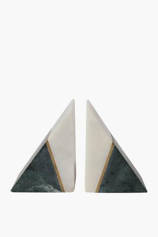 2 Piece Marble Book Ends