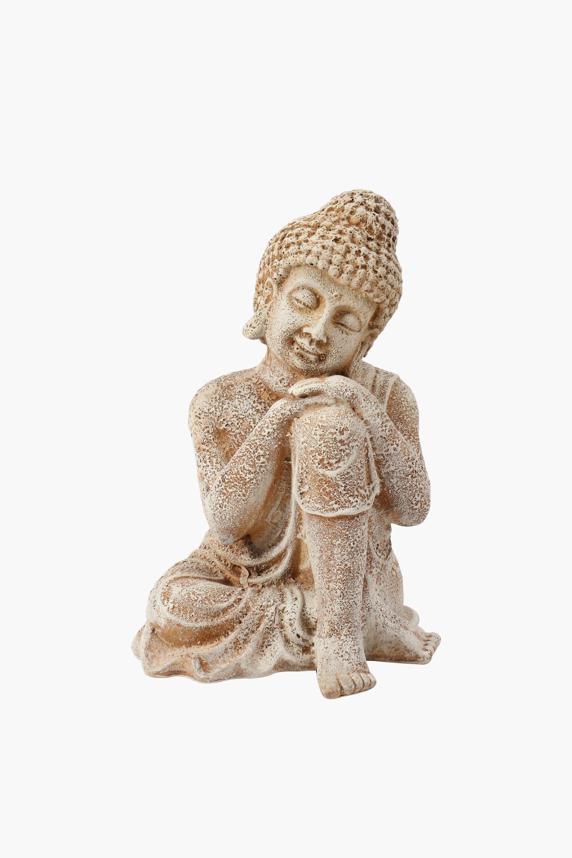 Crackle Seated Zen Statue, 22x32cm