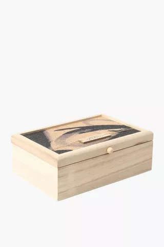 Woven Wooden Decor Box, 24x17cm