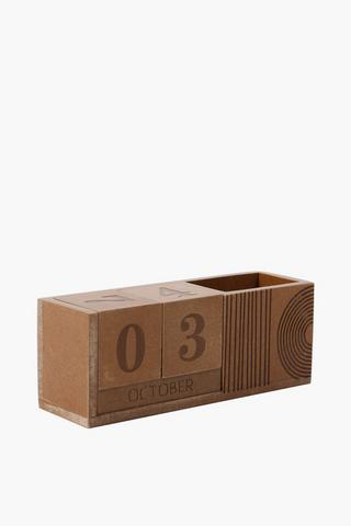 Etched Wooden Calendar, 21x8cm