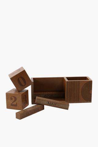 Etched Wooden Calendar, 21x8cm