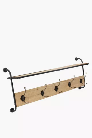 Industrial Wall Hook And Shelf