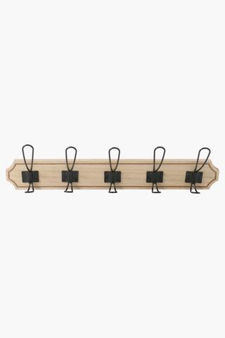 Vintage Wooden Wall Hooks, 54x14cm