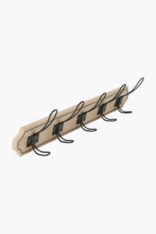 Vintage Wooden Wall Hooks, 54x14cm