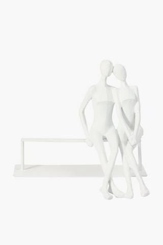 Benched Couple Statue Decor