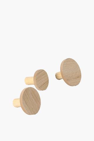 3 Piece Wooden Hooks